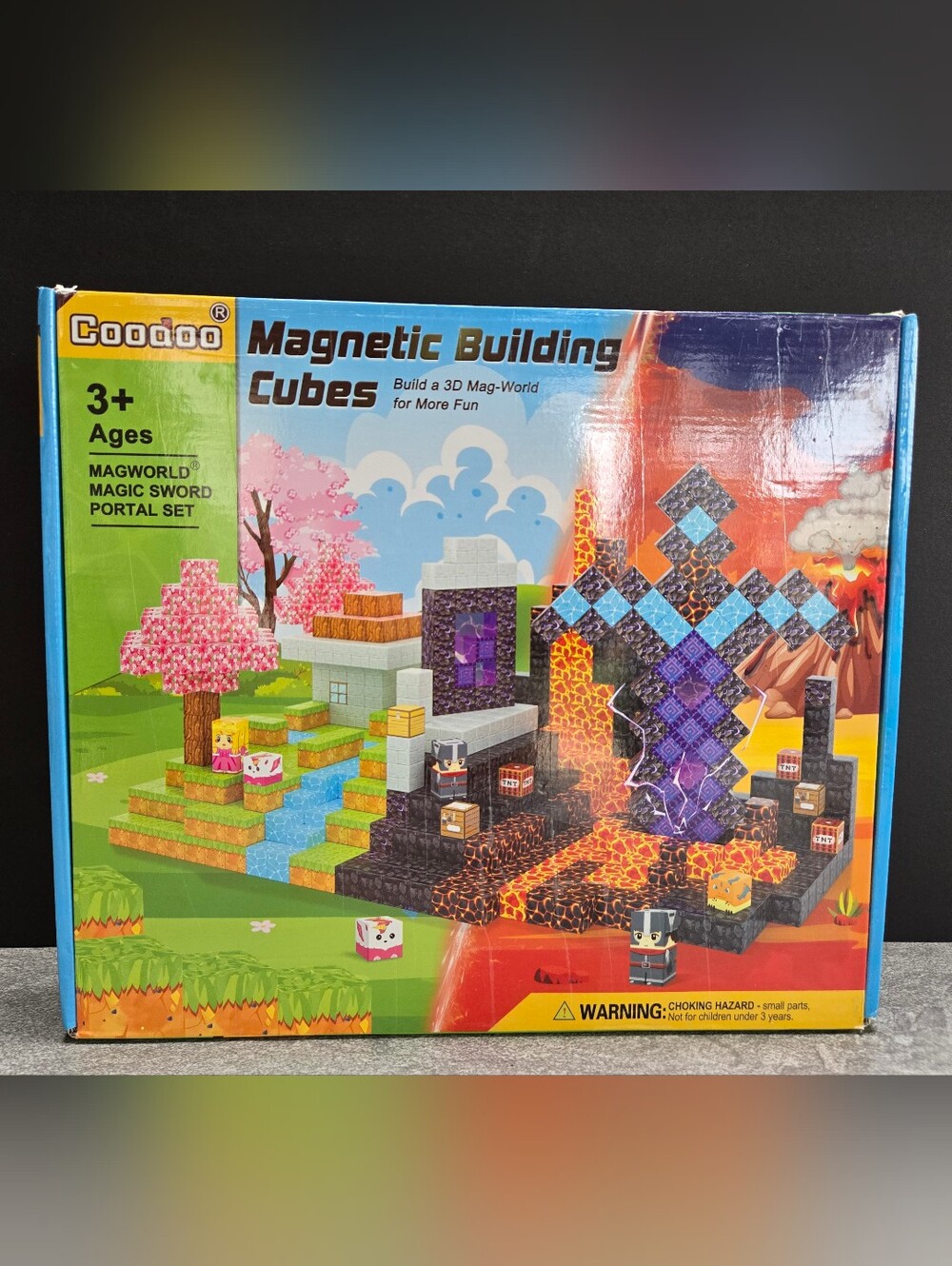 110 Pieces Magnetic Building Cubes Set -  Magworld Magic Sword Portal Set